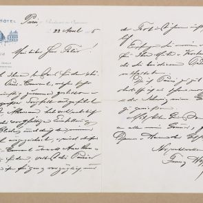 Ferenc Hopp's letter to Aladár Félix from Paris