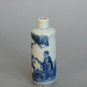 Snuff bottle with the figures of an old scholar and a boy servant holding a blossoming bough