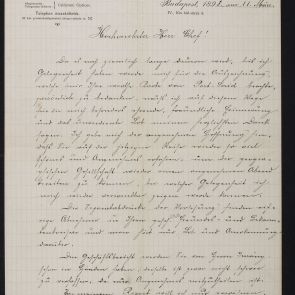 Schöne Ludwig beszámoló levele az üzleti haszonról főnökének, Hopp Ferencnek Budapestről Konstantinápolyba