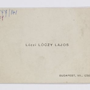 Business card: Lajos Lóczy de Lóczi