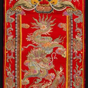 Textile embellished with dragons