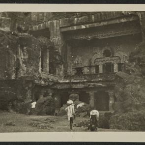 The facade of one of the cave churches in Ellora
