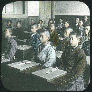 Japanese boys in the school