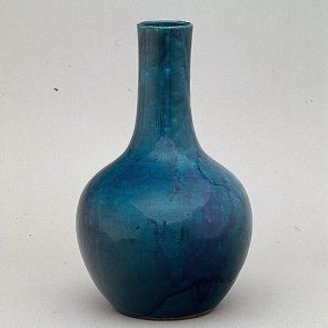 Bottle vase with blue glaze