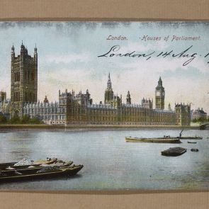 Hopp Ferenc képeslapja Félix Aladárnak Londonból