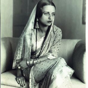 Amrita Sher-Gil in the salon of her studio in Shimla