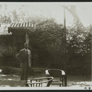 Dr. Porter at the teahouse in Yuanmingyuan Park
