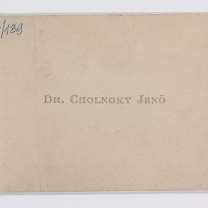 Business card: Dr. Jenő Cholnoky