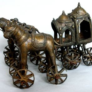 Cart drawn by two horses, toy