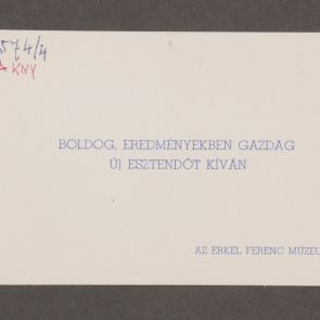 Az Erkel Ferenc Múzeum újévi üdvözlőkártyája