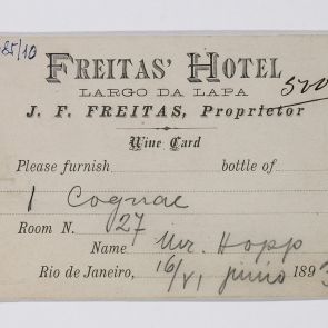Beverage order form from Freitas Hotel