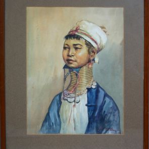 Padaung nő portréja