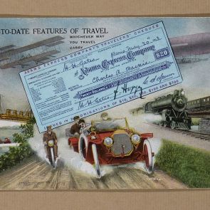 Postcard sent by Ferenc Hopp and Jules Roth to Aladár Félix from New York