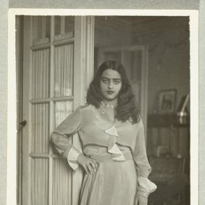 Amrita at the door of one of the rooms in their Paris home