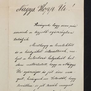 Letter of János Jálics, caretaker of his villa on Andrássy Avenue, to Ferenc Hopp to Auckland