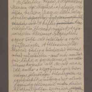 Felvinczi Takács Zoltán beszédének kézirata a Szépművészeti Múzeum legszebb rajzai jubileumi kiállítás megnyitójára