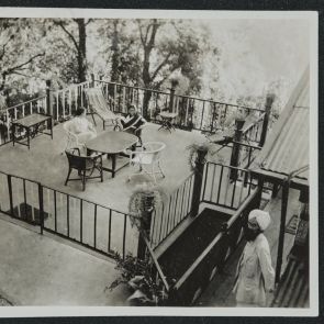 Amrita and Marie-Antoinette on the newly built terrace