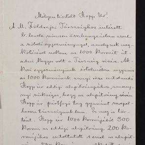 Letter to Ferenc Hopp from Kolozsvár (Cluj-Napoca), written by Jenő Cholnoky, member of the Hungarian Geographical Society