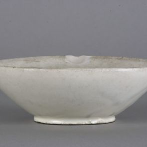 White bowl with rounded mouth rim