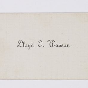 Business card: Lloyd O. Wasson