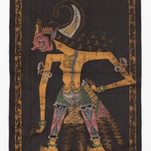 Textile picture with wayang figure