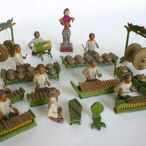 Scale model of a gamelan orchestra