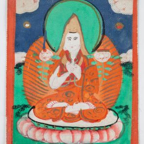 Congkhapa (1357-1419), buddhista tanítót ábrázoló cakli