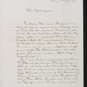 Gustav Zang levele Hopp Ferencnek: köszöni a képeket a világ minden tájáról, és Hopp arcképét is, amelyet neki dedekált