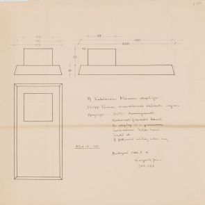Technical drawing of Ferenc Hopp's tomb