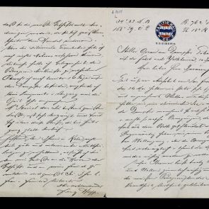 Ferenc Hopp's letter to Henrik Jurány, written while sailing to Yokohama