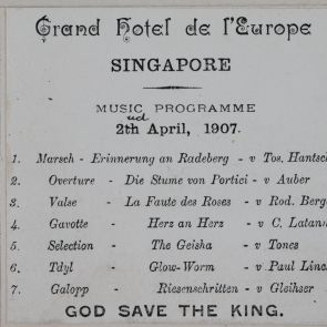 Grand Hotel de l'Europe (Singapore) "Music programme"