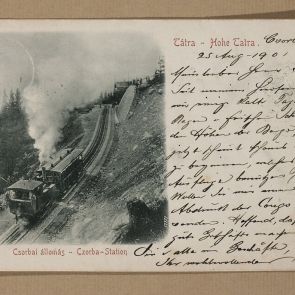 Ferenc Hopp's postcard to Aladár Félix from Csorbató (Štrbské pleso)