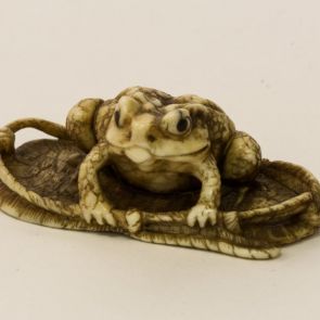 Toad on a straw sandal