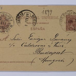 Ferenc Hopp's postcard to Henrik Jurány from Santa Cruz