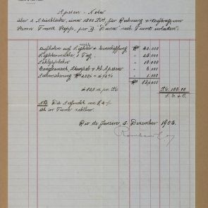 Invoice of Rombauer & Co. delivery company about the delivery of two stone blocks from Rio de Janeiro