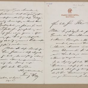Ferenc Hopp's letter to Aladár Félix from Québec