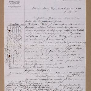 Letter of the Retz & Co. transport company to Ferenc Hopp from Yokohama