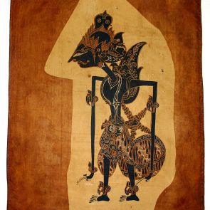 Batik textile with wayang figure (Kresna)