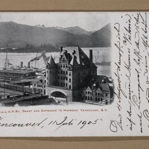 Ferenc Hopp's greeting card sent to Calderoni and Co. from Vancouver