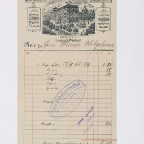 Invoice issued to Ferenc Hopp by Hotel Habsburgerhof