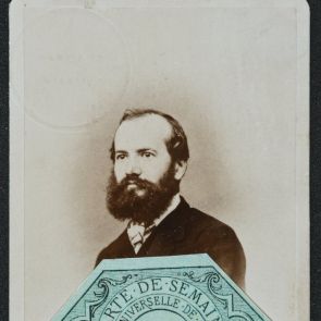 Facsimile: Portrait of Ferenc Hopp on the admission card