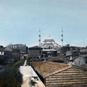 Constantinople. View of Fatih Mosque from the aqueduct built for Emperor Valens