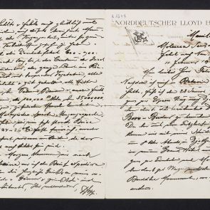 Ferenc Hopp's letter to Aladár Félix the Molucca Sea (Laut Maluku), on his way to New Guinea