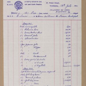 Purchase list of Kuhn and Komor Co., compiled by Ferenc Hopp