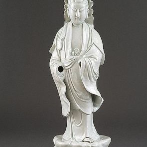 The bodhisattva Guanyin standing on waves