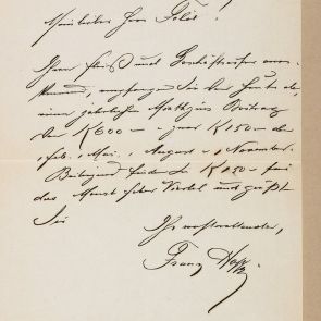 Ferenc Hopp's letter to Aladár Félix from Budapest