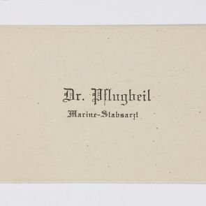Business card: Dr. Pflugheil, Marine-Stabsarzt