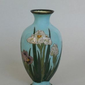 Cloisonné vase decorated with iris motifs