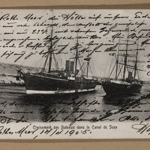 Ferenc Hopp's postcard to Henrik Jurány from the Red Sea