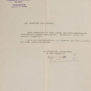 Letter of the antiquarian Dr. Erich Junkelmann in German to Zoltán Felvinczi Takács